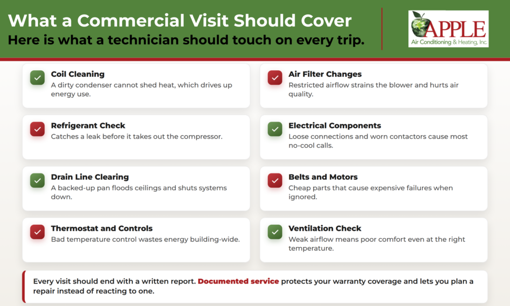 what a commercial visit should cover infographic