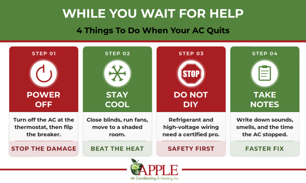 4 things to do when your ac quits while you wait for help infographic 